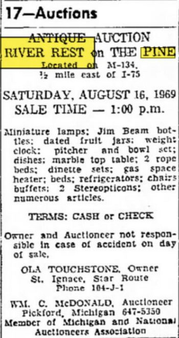 River Rest on the Pine - Aug 1969 Ad (newer photo)